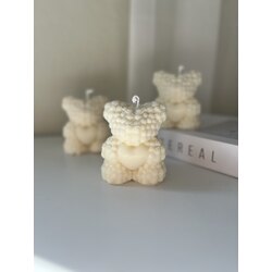 GÜLLÜ AYICIK MUM DEKORATİF TEDDY ROSE BEAR MUM