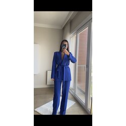 Şal Yaka Bağlamali Lacivert Takım