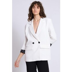 Beyaz kol Katlama Blazer Ceket
