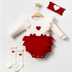 HEART ROMPER TAKIM 3 Parça