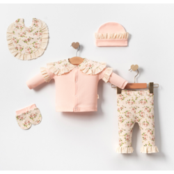 Dantelli Lora Yenidoğan 5 Parçalı Set