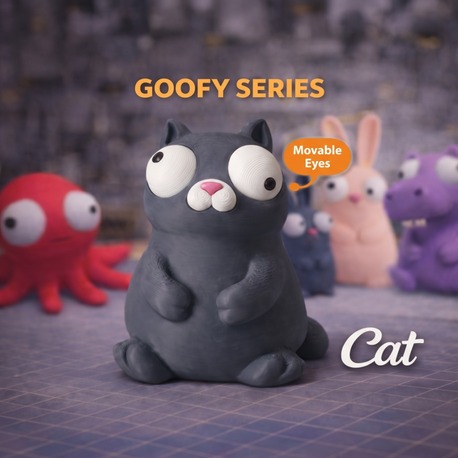 CoffeeCraft Goofy Kedi - Gözleri Hareketli Şirin Model