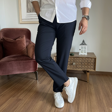 LACİVERT REGULAR KALIP KUMAŞ PANTOLON