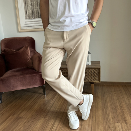 KREM MAN KALIP KUMAŞ PANTOLON