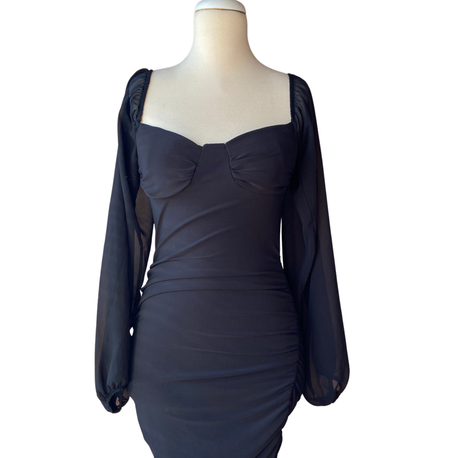Ruched Black Dress