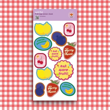 fruit tags sticker sheet