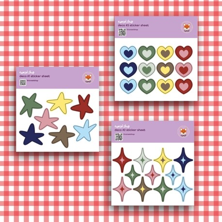 deco sticker sheets 3'lü paket