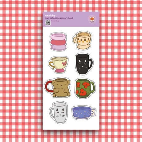 mug collection sticker sheet