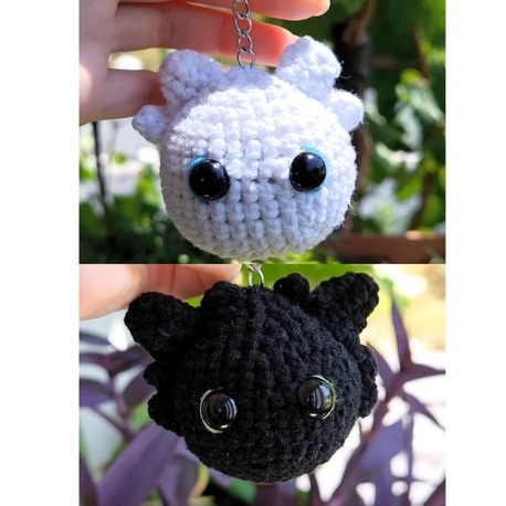 toothless & light fury çift anahtarlık/charm