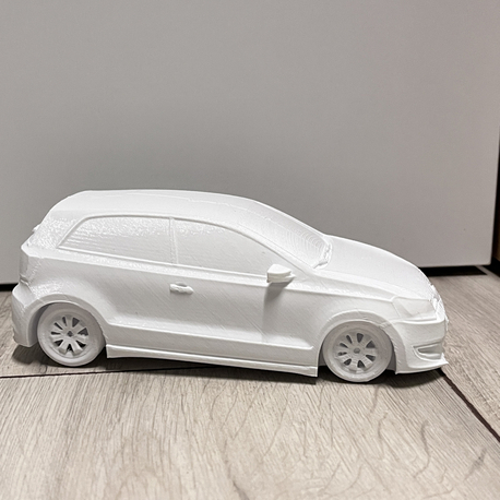 12 cm 3D Baskı Araba Maketi – Beyaz Dekoratif Model
