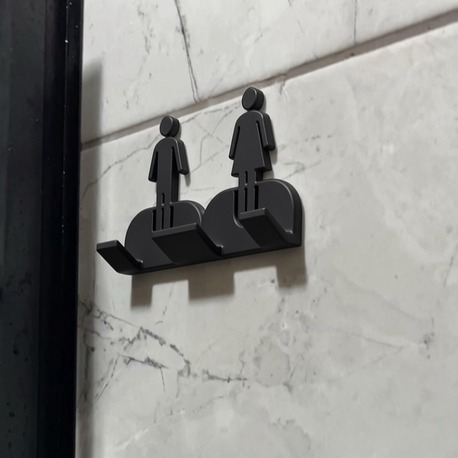 Duvara Monte Jilet Tutucu - Erkek Kadın Figürlü Banyo Aksesuarı