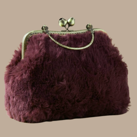 Purple Puffy Clutch Bag