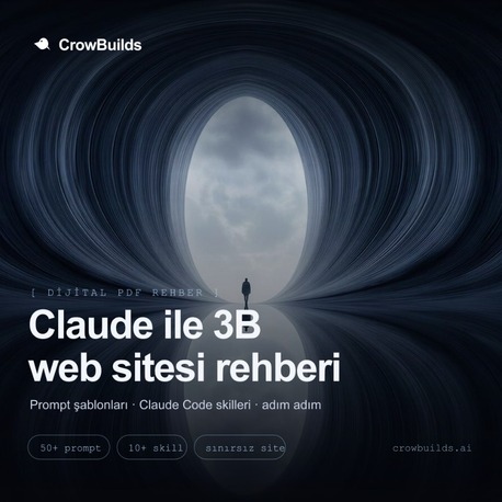CrowBuilds — Claude ile 3B Web Sitesi Rehberi (Dijital PDF)