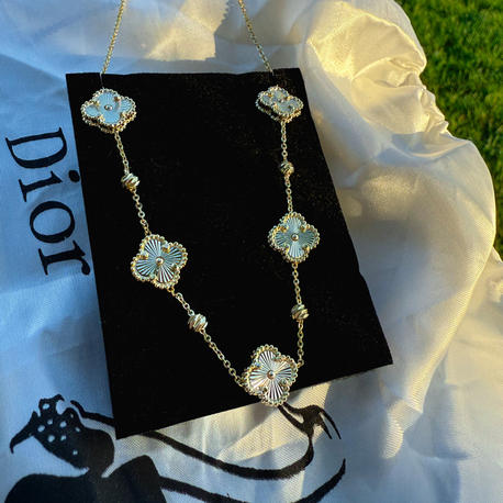 GOLD VAN CLEEF YONCA DESENLİ SEDEF DETAYLI KOLYE