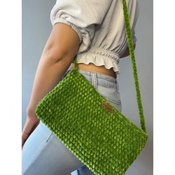 Lida Bag, Kadife, Çekirdek Model, Örme Portföy Çanta