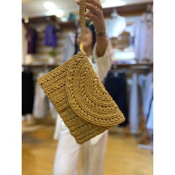 Lida Bag, Hasır, Çekirdek Model, Kulplu, Örme Çanta