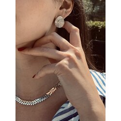 Su damlası taş detaylı küpe