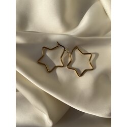 Yıldız Çelik Gold Küpe