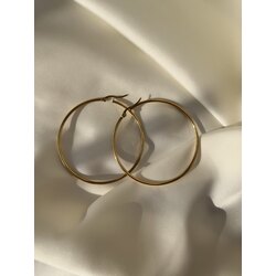 Çelik Gold Halka Küpe (7 cm)