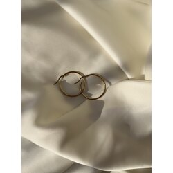 Çelik Gold Halka Küpe (4 cm)