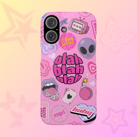 Y2K "Blah Blah Blah" Retro Phone Case