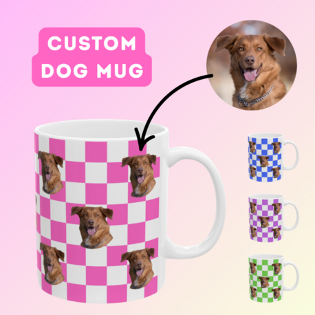 Checkered Dog Mug