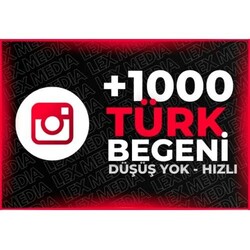 Instagram Ömür Boyu Garantili 1000 Adet Türk Beğeni