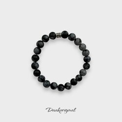Karlı obsidyen bileklik