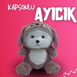 UZUN KULAKLI KAPŞONLU PELUŞ AYICIK 40 CM