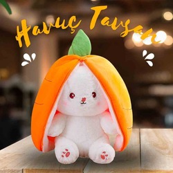 HAVUÇ UZUN KULAKLI PELUŞ TAVŞAN 25 CM