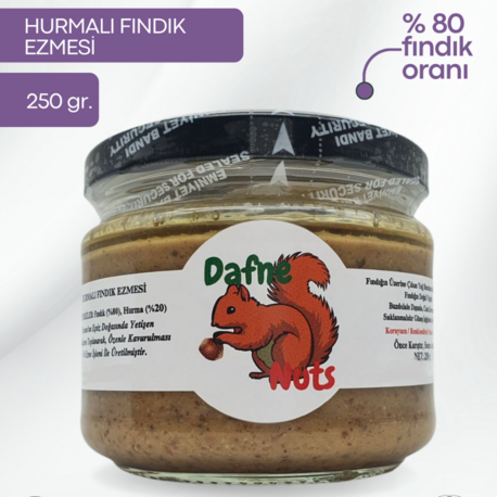 Hurmalı Fındık Ezmesi 250 Gr. - Meyveli Taneli Yoğun Kıvam