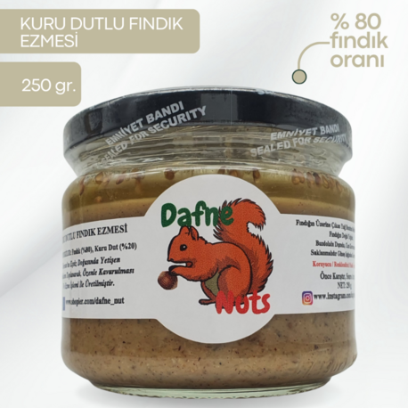 Malatya Kurusu Dutlu Fındık Ezmesi 250 Gr. - Meyveli Taneli Yoğun Kıvam