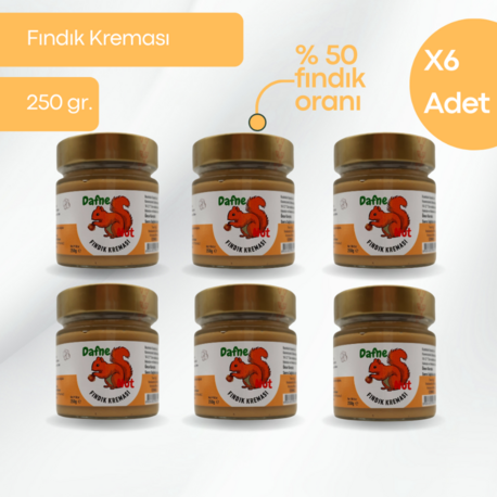 Fındık Kreması 250 Gr. (6 Adet) - Pürüzsüz Sürülebilir Yoğun Kıvam