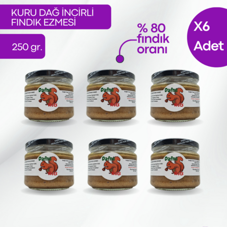 Germencik Kuru Dağ İncirli Fındık Ezmesi 250 Gr. (6 Adet) - Meyveli Taneli Yoğun Kıvam