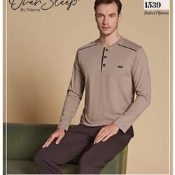 Over Sleep Büyük beden Erkek penye pijama takımı