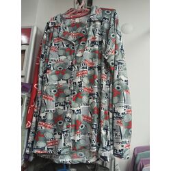 Guood nıght süet gömlek yaka düğmeli uzun kollu pijama takımı