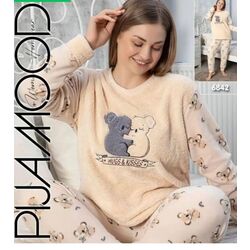 Pıjamood  Büyük beden polar pijama takımı