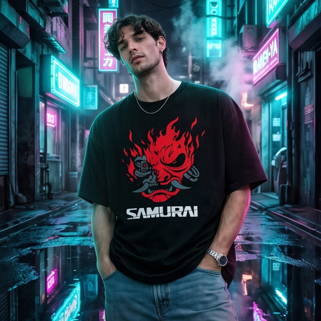 Cyberpunk 2077 Samurai Oversize Unisex T-Shirt