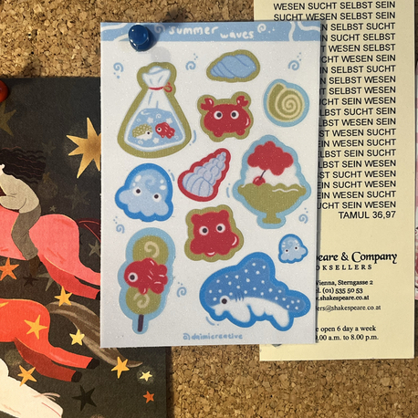 Summer waves sheet sticker