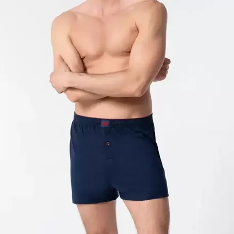 Tutku Erkek Penye Düz Boxer – Lacivert | 6’lı %100 Pamuk Konfor Seti
