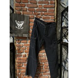 Erkek Siyah Kargo Cepli Denim Pantolon