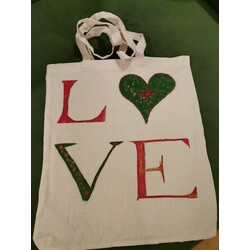Love Yılbaşı Temalı Heybe Çanta 
