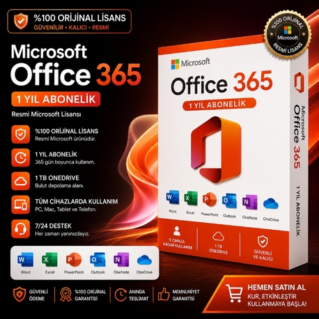 Microsoft Office 365 – 1 Yıl Abonelik