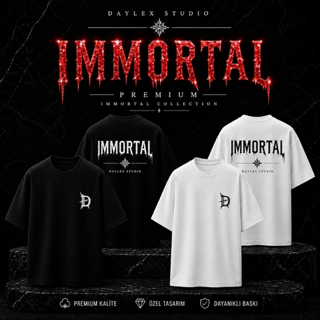 IMMORTAL Premium Oversize Erkek Tişört