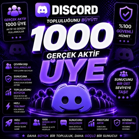Discord 1000 Gerçek Aktif Üye