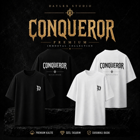 CONQUEROR Premium Oversize Erkek Tişört
