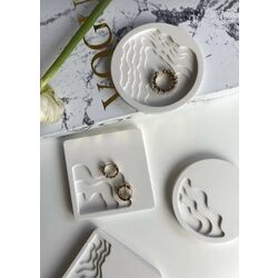 Dalga Desenli Takı Tabağı - 4'lü Lüks Set