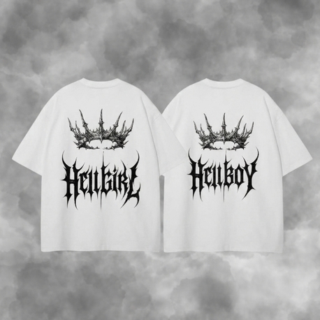 HELLGIRL&HELLBOY-Unisex Premium Çift Tişörtü