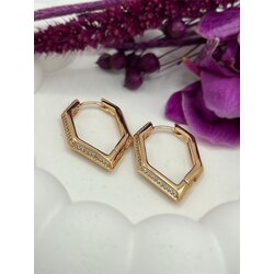 Xuping gold taşlı beşgen küpe