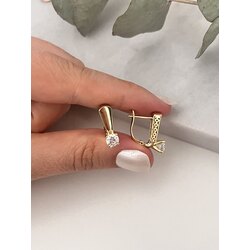 Xuping 14K Tektaş Ünlem Küpe